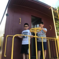 Riding the caboose!